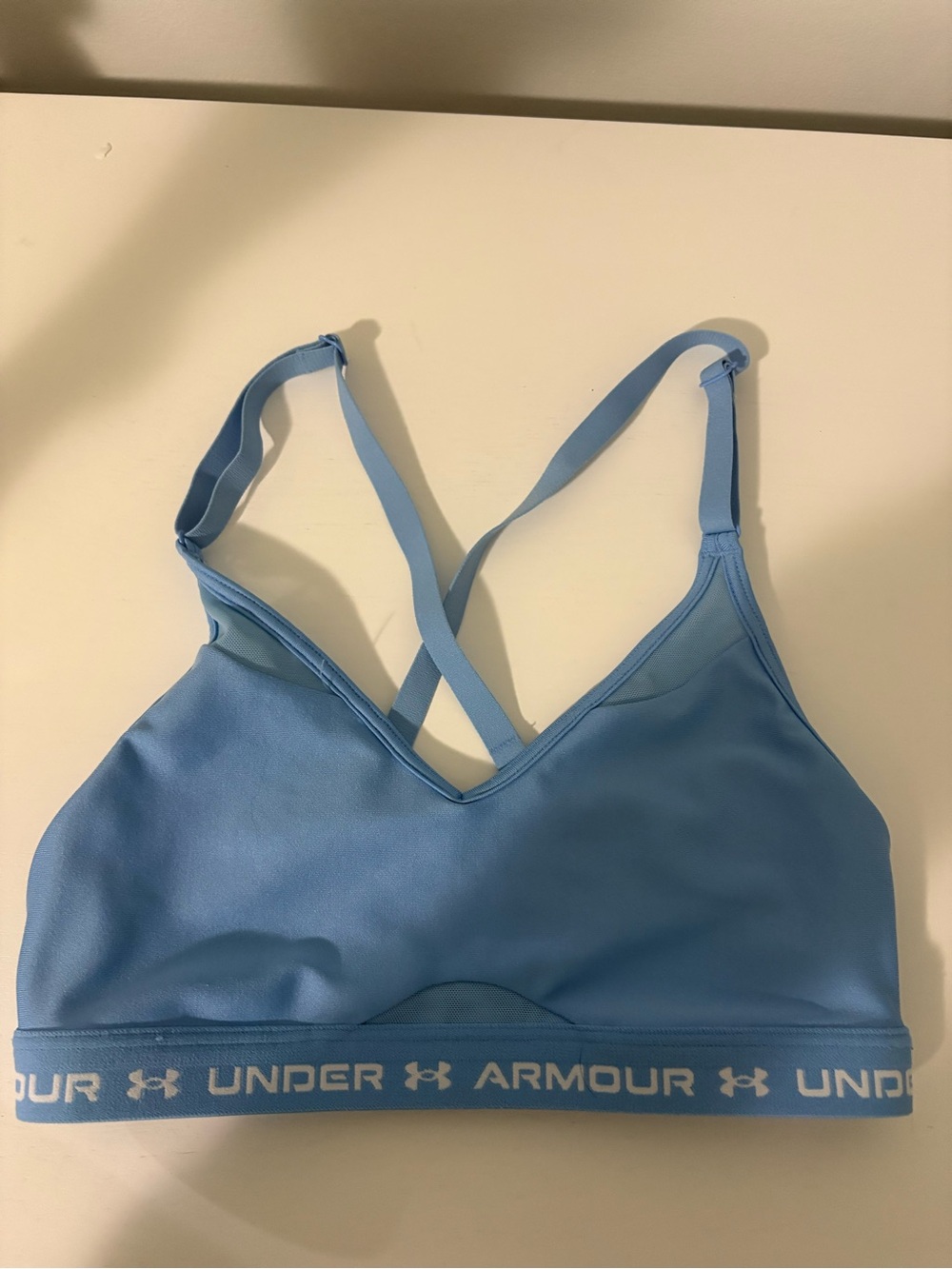 Under Armour Light Blue Cross-Back Padded Sports Bra